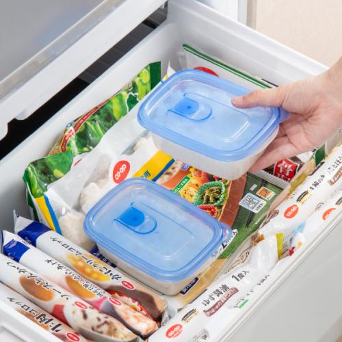 【日用雑貨】フラップ付カラフル保存容器 10個組