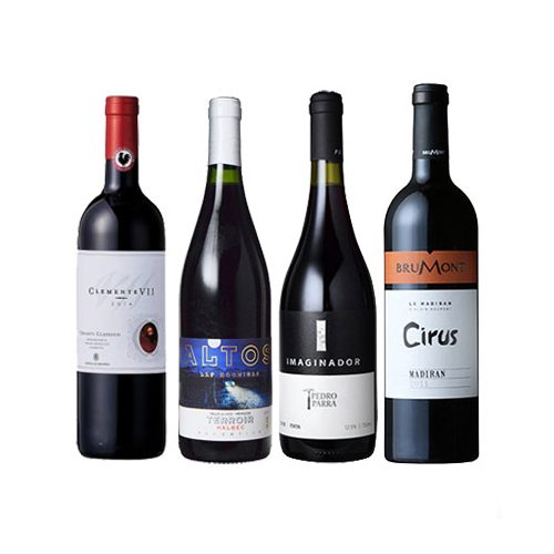 【送料当社負担】＜A-styleソムリエ厳選＞豚肉に合わせるミディアムボディー赤ワイン4本セット