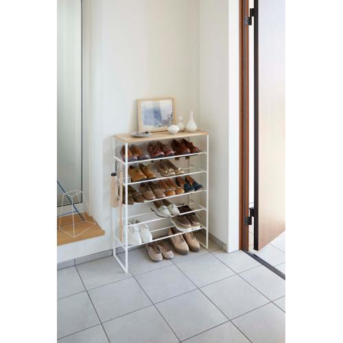 ＜山崎実業＞天板付きシューズラック タワー 6段