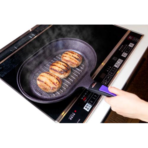 ＜ベストコ＞ヴォランテネオフィッシュ&グリルパン　IH　ガラス蓋付