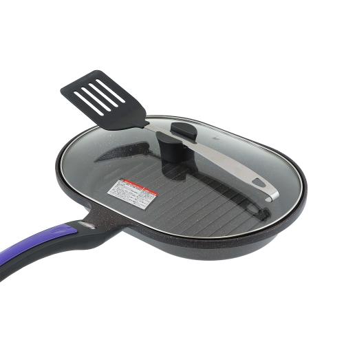 ＜ベストコ＞ヴォランテネオフィッシュ&グリルパン　IH　ガラス蓋付