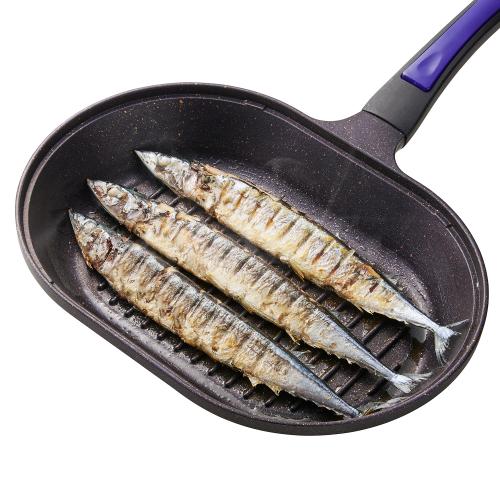 ＜ベストコ＞ヴォランテネオフィッシュ&グリルパン　IH　ガラス蓋付