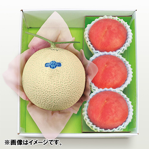 ＜静岡県産＞マスクメロン＆＜山梨県産＞水蜜桃詰合せ【受注締め切り日：2026/7/15】