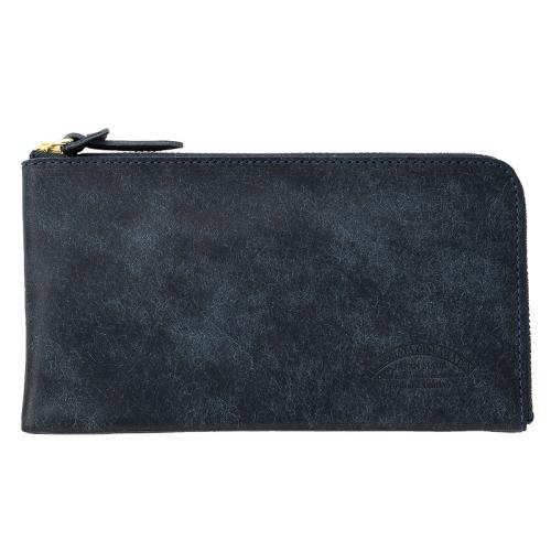 ＜池之端銀革店＞プエブロレザー・L字ファスナー長財布