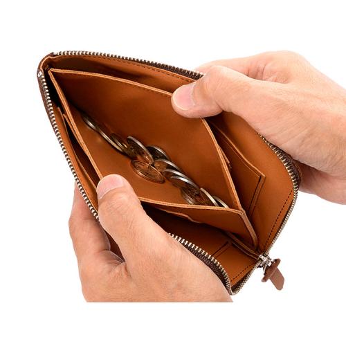 ＜池之端銀革店＞プエブロレザー・L字ファスナー長財布