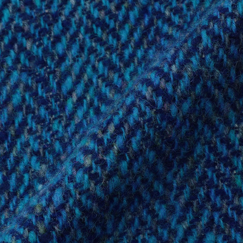 ＜みちのくあかね会＞ホームスパン ショートマフラー ブルーミックス