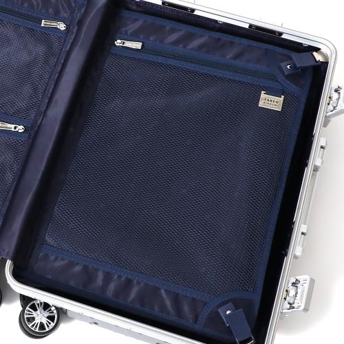 ＜TAKEO KIKUCHI＞ ワンプッシュロック機能 フレームハードキャリー ポリカーボネイト100％ アルミ製コーナーパット アルミフレーム 36L／ﾈｲﾋﾞｰ