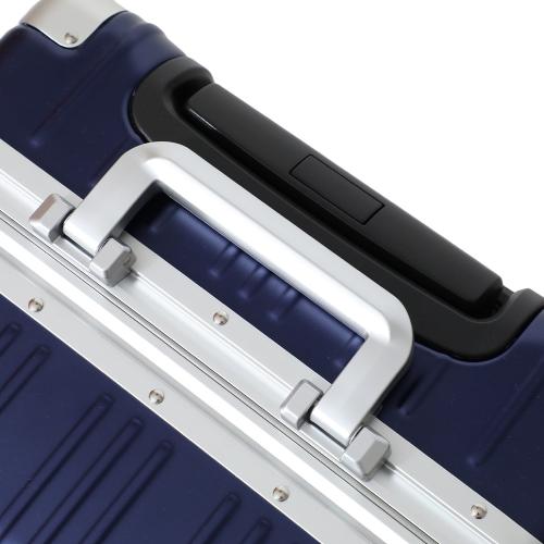 ＜TAKEO KIKUCHI＞ ワンプッシュロック機能 フレームハードキャリー ポリカーボネイト100％ アルミ製コーナーパット アルミフレーム 36L／ﾈｲﾋﾞｰ