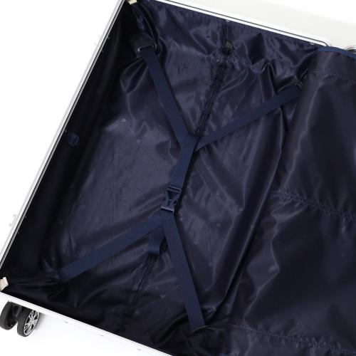 ＜TAKEO KIKUCHI＞ ワンプッシュロック機能 フレームハードキャリー ポリカーボネイト100％ アルミ製コーナーパット アルミフレーム 65L／ﾈｲﾋﾞｰ