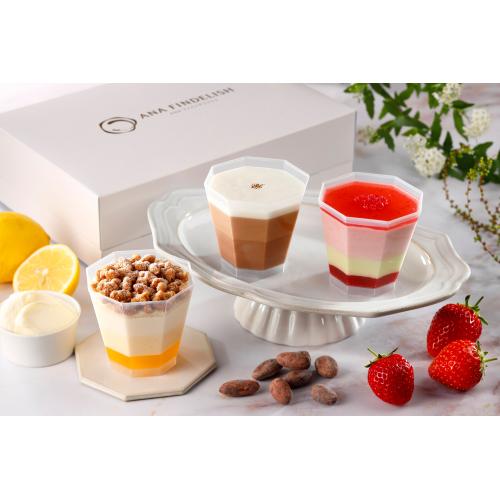 ＜ANA FINDELISH＞Coffret VerrinesコフレヴェリーヌANAの機内食を担当するペストリーシェフ監修のケーキセット　3種類×2個入り