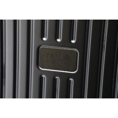 ＜TAKEO KIKUCHI＞ 前輪ストッパー フロントオープン機能 ジッパーハードキャリー ポリカーボネイト100％ 65L(+5.8L)／ﾌﾞﾗｯｸ