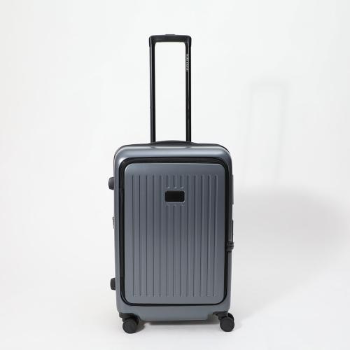 ＜TAKEO KIKUCHI＞ 前輪ストッパー フロントオープン機能 ジッパーハードキャリー ポリカーボネイト100％ 65L(+5.8L)