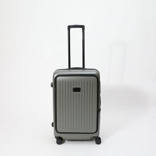 ＜TAKEO KIKUCHI＞ 前輪ストッパー フロントオープン機能 ジッパーハードキャリー ポリカーボネイト100％ 65L(+5.8L)