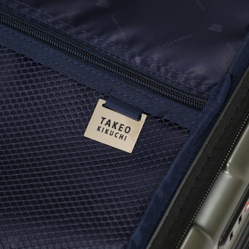 ＜TAKEO KIKUCHI＞ 前輪ストッパー フロントオープン機能 ジッパーハードキャリー ポリカーボネイト100％ 65L(+5.8L)