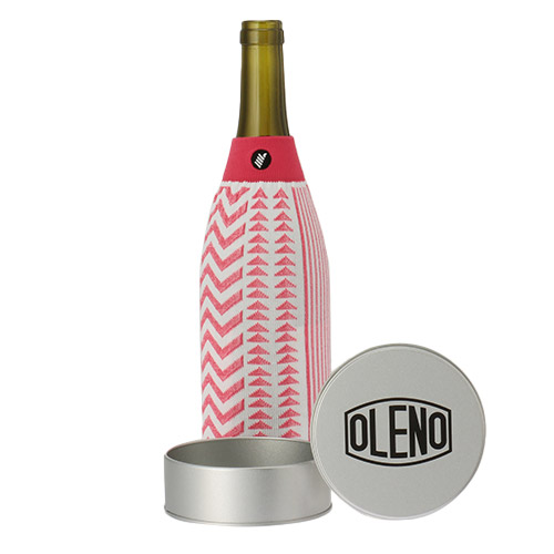 ＜OLENO＞ボトルクーラー ジオメトリックパターン レッド