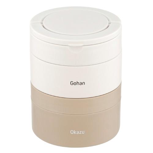 ＜ベストコ＞つながる保温弁当箱　ハンドル付き　700mL