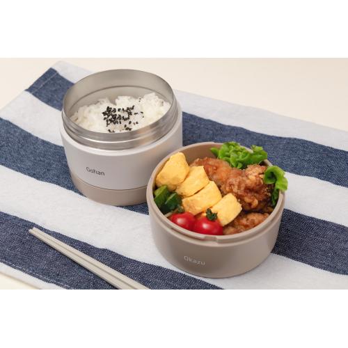 ＜ベストコ＞つながる保温弁当箱　ハンドル付き　700mL