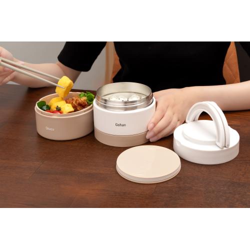 ＜ベストコ＞つながる保温弁当箱　ハンドル付き　700mL