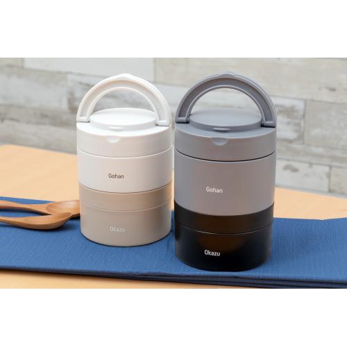 ＜ベストコ＞つながる保温弁当箱　ハンドル付き　700mL