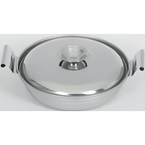 ＜ベストコ＞ステンレスIHひとり用鍋　浅型17cm　蓋付き