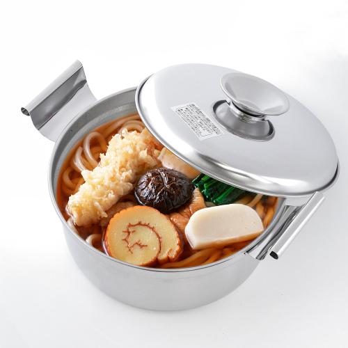 ＜ベストコ＞ステンレスIHひとり用鍋　深型14cm　蓋付き