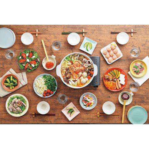 ＜ベストコ＞ビストロ・カローレ　セラミックIH卓上鍋　20cm　ガラス蓋付