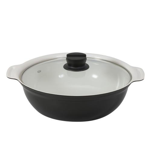 ＜ベストコ＞ビストロ・カローレ　セラミックIH卓上鍋　26cm　ガラス蓋付