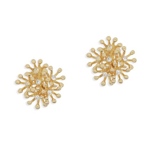 ＜グロッセ＞Brillia ラウンドイヤリング ゴールド