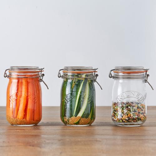 ＜KILNER＞キルナー ラウンドクリップトップジャー 1L