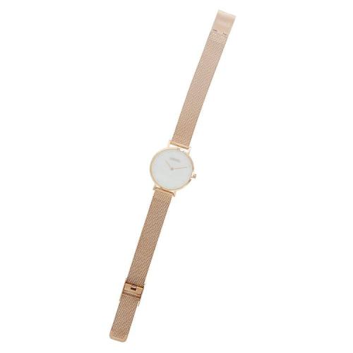 ＜アビステ＞ラウンドフェイスメッシュベルト腕時計