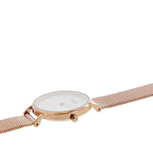 ＜アビステ＞ラウンドフェイスメッシュベルト腕時計