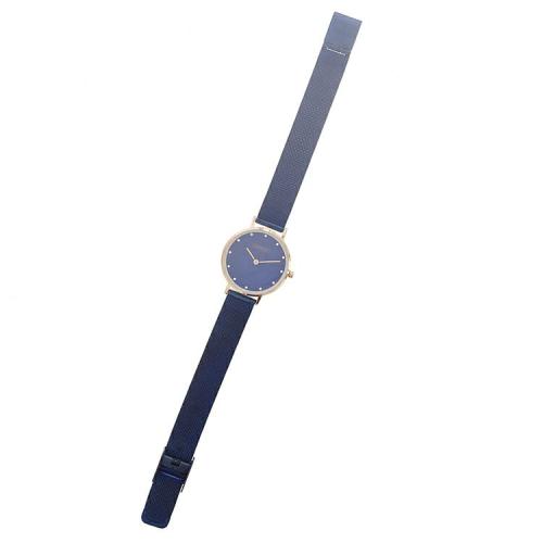 ＜アビステ＞ラウンドフェイスメッシュベルト腕時計