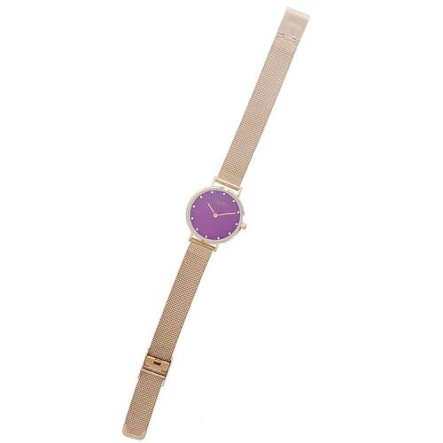 ＜アビステ＞ラウンドフェイスメッシュベルト腕時計