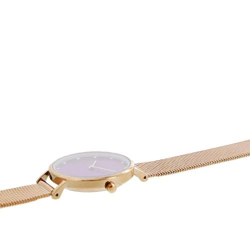 ＜アビステ＞ラウンドフェイスメッシュベルト腕時計