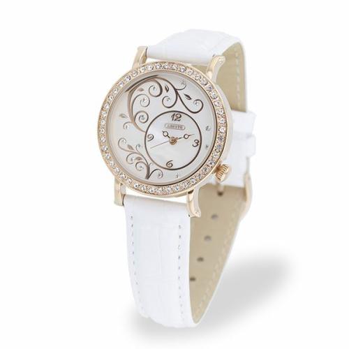 ＜アビステ＞ラウンドフェイスボタニカルモチーフベルト腕時計/9160025