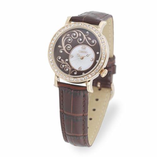 ＜アビステ＞ラウンドフェイスボタニカルモチーフベルト腕時計/9160025