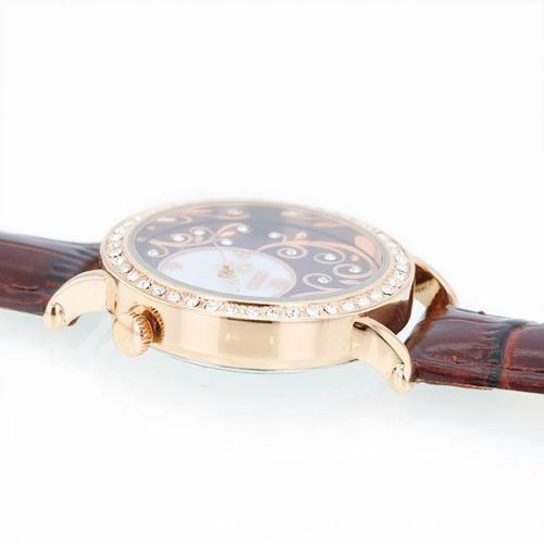 ＜アビステ＞ラウンドフェイスボタニカルモチーフベルト腕時計/9160025