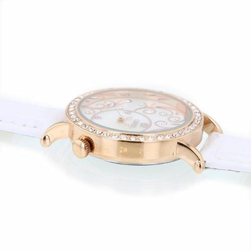 ＜アビステ＞ラウンドフェイスボタニカルモチーフベルト腕時計/9160025