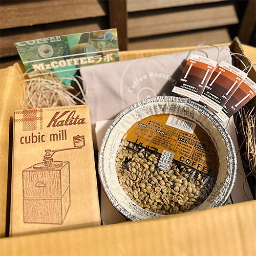 ＜MzCOFFEEラボ＞コーヒー焙煎キット・ハンドミル（カリタ）＆ＭｚＣＯＦＦＥＥラボトートバッグギフトセット