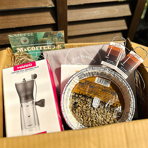 ＜MzCOFFEEラボ＞コーヒー焙煎キット・ハンドミル（ハリオ）＆ＭｚＣＯＦＦＥＥラボトートバッグギフトセット