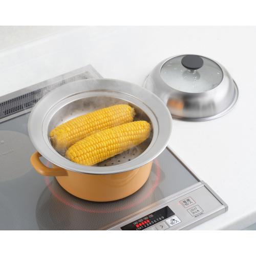 ＜ヨシカワ＞見える！お鍋用蒸し器 20-22cm YJ3626