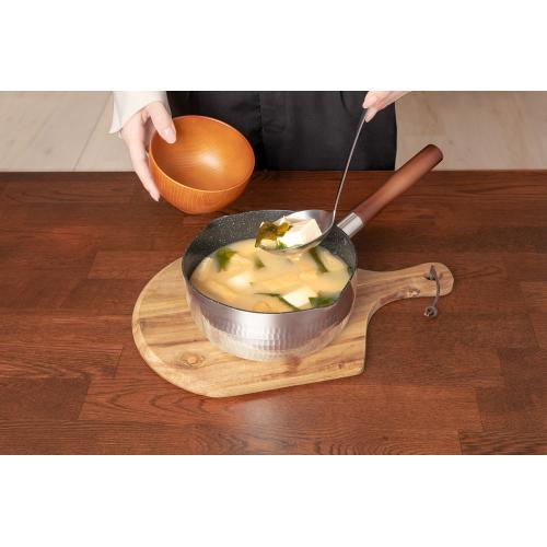 【日用雑貨】＜ベストコ＞好味槌目アルミ製ダイヤモンドマーブルＩＨゆきひら鍋18cm