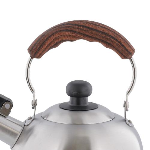 【日用雑貨】＜ベストコ＞ウッドトーン　ステンレス製笛吹ケトル1.6L