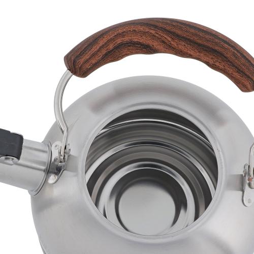 【日用雑貨】＜ベストコ＞ウッドトーン　ステンレス製笛吹ケトル1.6L