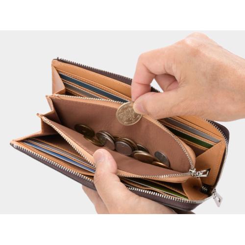 ＜ミラグロ＞パルメラートゴート・Ｌ字ファスナー長財布