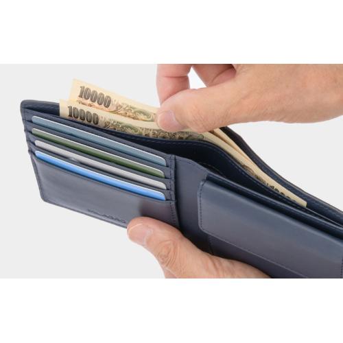 ＜ミラグロ＞姫路産ヌメゴート・二つ折り財布