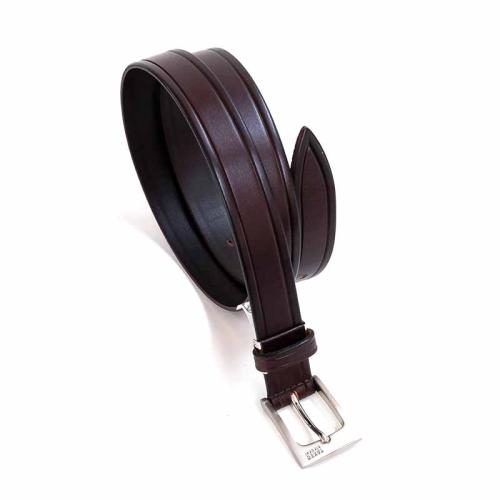 ＜タケオキクチ＞イタリアレザー一枚革　ビジネスベルト