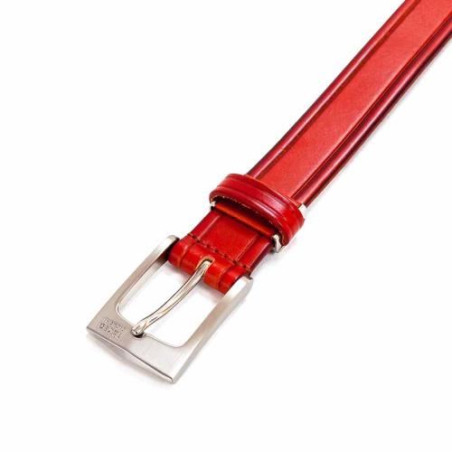 ＜タケオキクチ＞イタリアレザー一枚革　ビジネスベルト