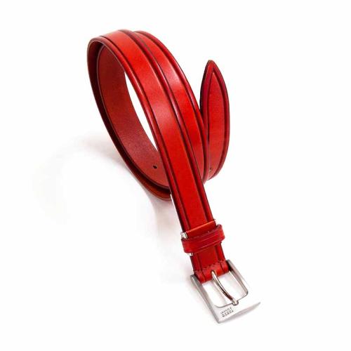 ＜タケオキクチ＞イタリアレザー一枚革　ビジネスベルト