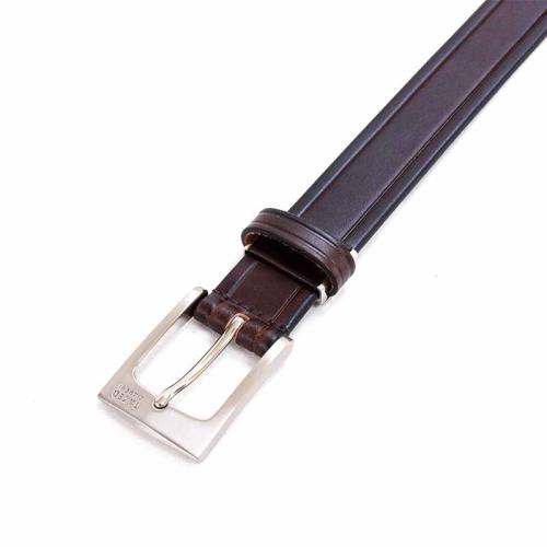 ＜タケオキクチ＞イタリアレザー一枚革　ビジネスベルト